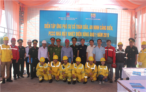 Công ty Điện lực Dầu khí Hà Tĩnh: Tổ chức diễn tập An ninh cảng biển, ứng phó sự cố tràn dầu, sự cố hóa chất, PCCC năm  2019
